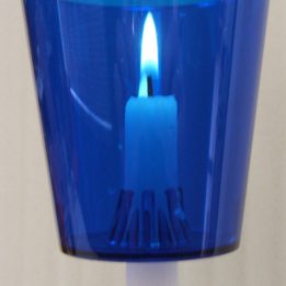 Blue Candlelight service cup and candle drip protector wind protector